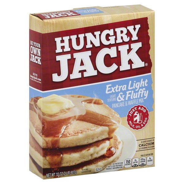 slide 1 of 1, Hungry Jack Extra Light & Fluffy Pancake & Waffle Mix, 32 oz