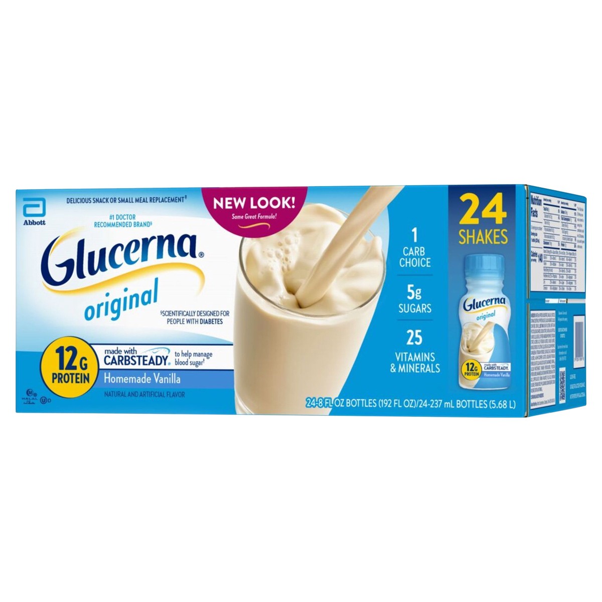 slide 5 of 8, Glucerna Original Homemade Vanilla Shakes 24 Bottles 8 fl oz Bottle 24 ea, 