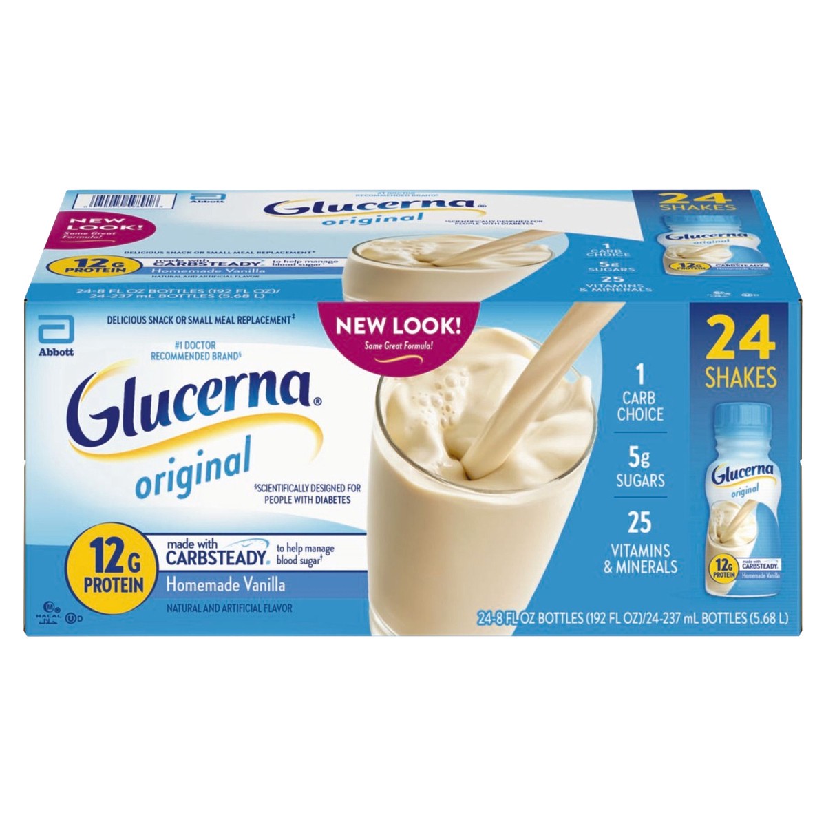 slide 1 of 8, Glucerna Original Homemade Vanilla Shakes 24 Bottles 8 fl oz Bottle 24 ea, 