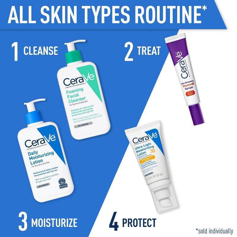 slide 6 of 9, CeraVe Daily Moisturizing Face and Body Lotion for Normal to Dry Skin – 3 fl oz, 3 fl oz