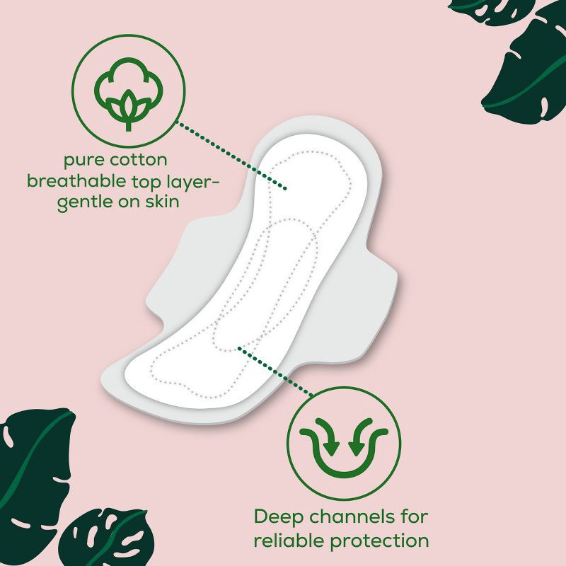 slide 3 of 10, L . Organic Cotton Topsheet Ultra Thin Regular Absorbency Pads with Wings - 42ct, 42 ct