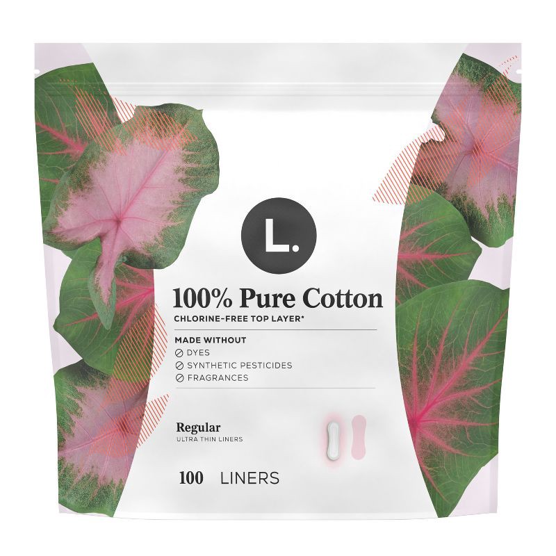 slide 2 of 10, L . Organic Cotton Topsheet Ultra Thin Panty Liners - 100ct, 100 ct