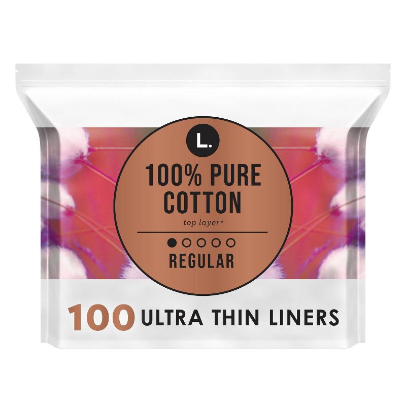 slide 1 of 10, L . Organic Cotton Topsheet Ultra Thin Panty Liners - 100ct, 100 ct