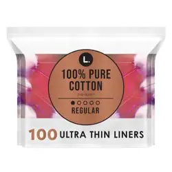 L . Organic Cotton Topsheet Ultra Thin Panty Liners - 100ct