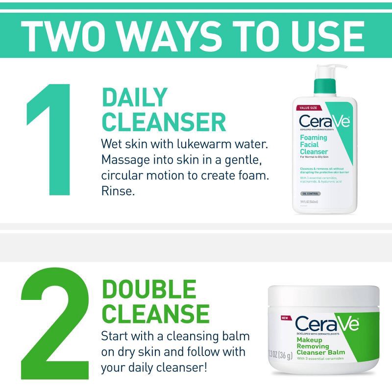 slide 3 of 12, CeraVe Foaming Face Wash with Hyaluronic Acid and Niacinamide for Oily Skin - 3 fl oz, 3 fl oz