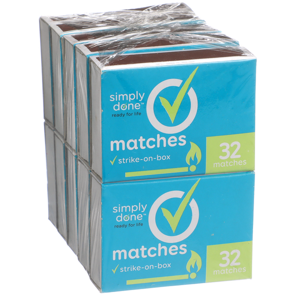slide 1 of 1, Simply Done Matches Strike-On-Box 10pk, 10 ct