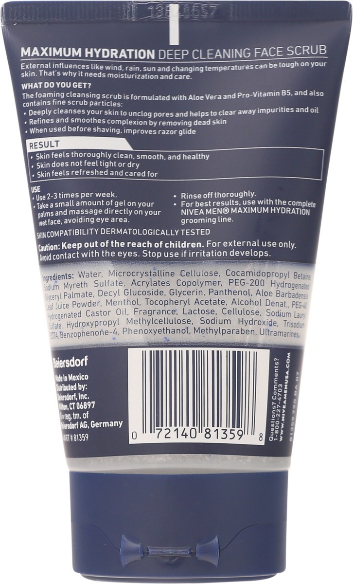 slide 5 of 9, Nivea Men Maximum Hydration Deep Cleaning Face Scrub with Aloe Vera - 4.4oz, 4.4 oz