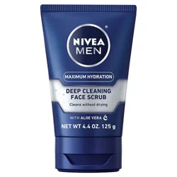 Nivea Men Maximum Hydration with Aloe Vera Deep Cleaning Face Scrub 4.4 oz