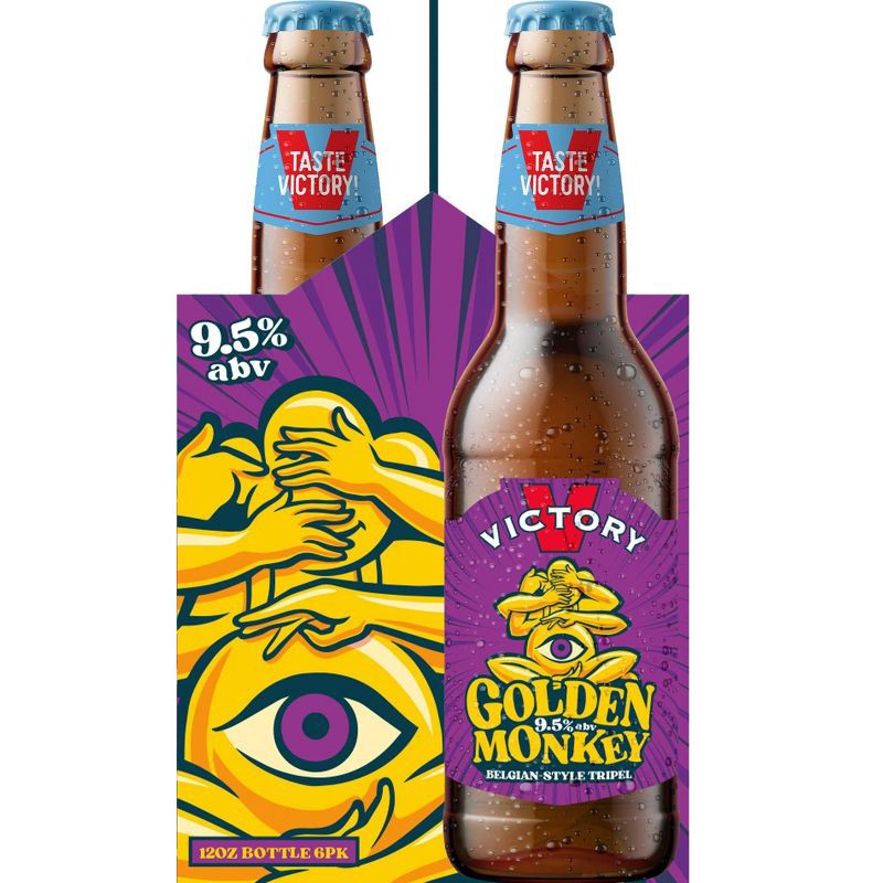slide 3 of 5, Victory Brewing Company Victory Golden Monkey Belgian-Style Tripel Ale Beer - 6pk/12 fl oz Bottles, 6 ct; 12 fl oz