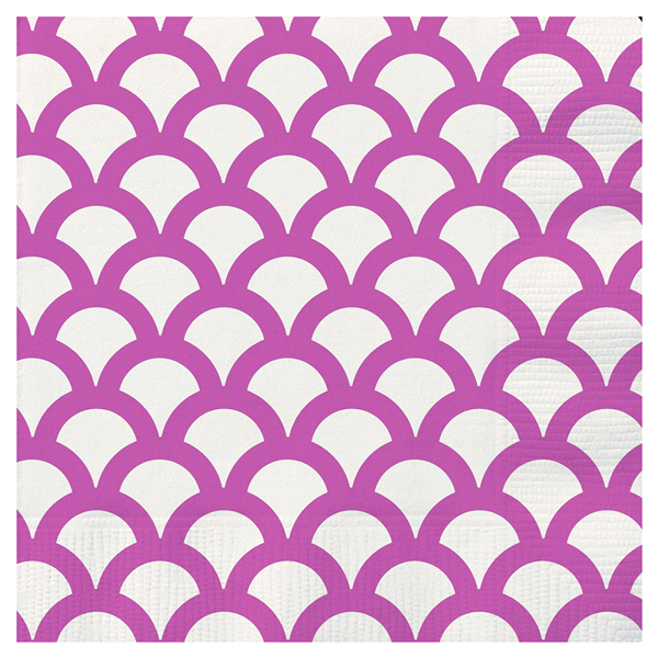 slide 1 of 1, Unique Industries Hot Pink Scallop Beverage Napkins, 30 ct