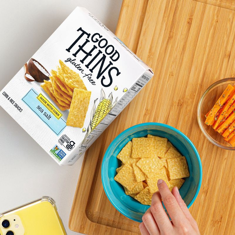 slide 14 of 15, Good Thins Sea Salt Corn Snacks Gluten Free Crackers - 3.5oz, 3.5 oz