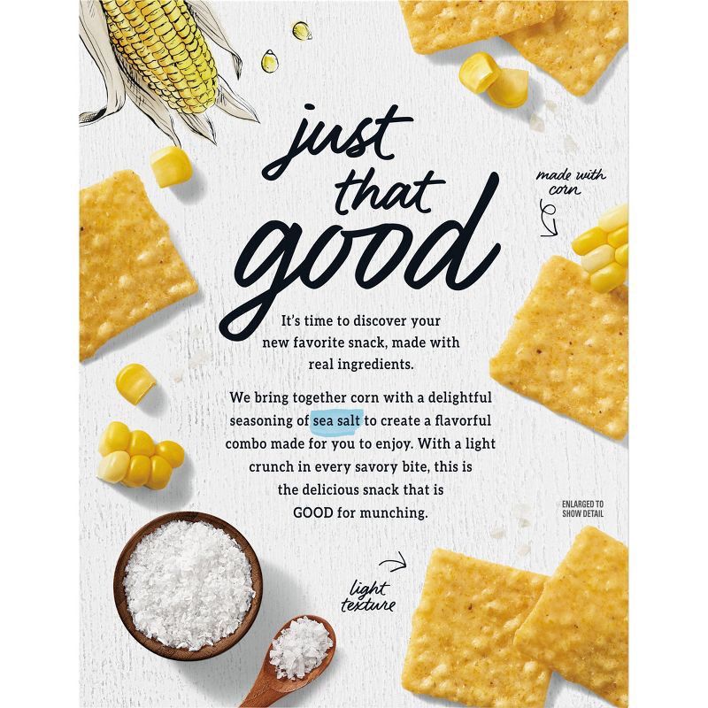 slide 8 of 15, Good Thins Sea Salt Corn Snacks Gluten Free Crackers - 3.5oz, 3.5 oz