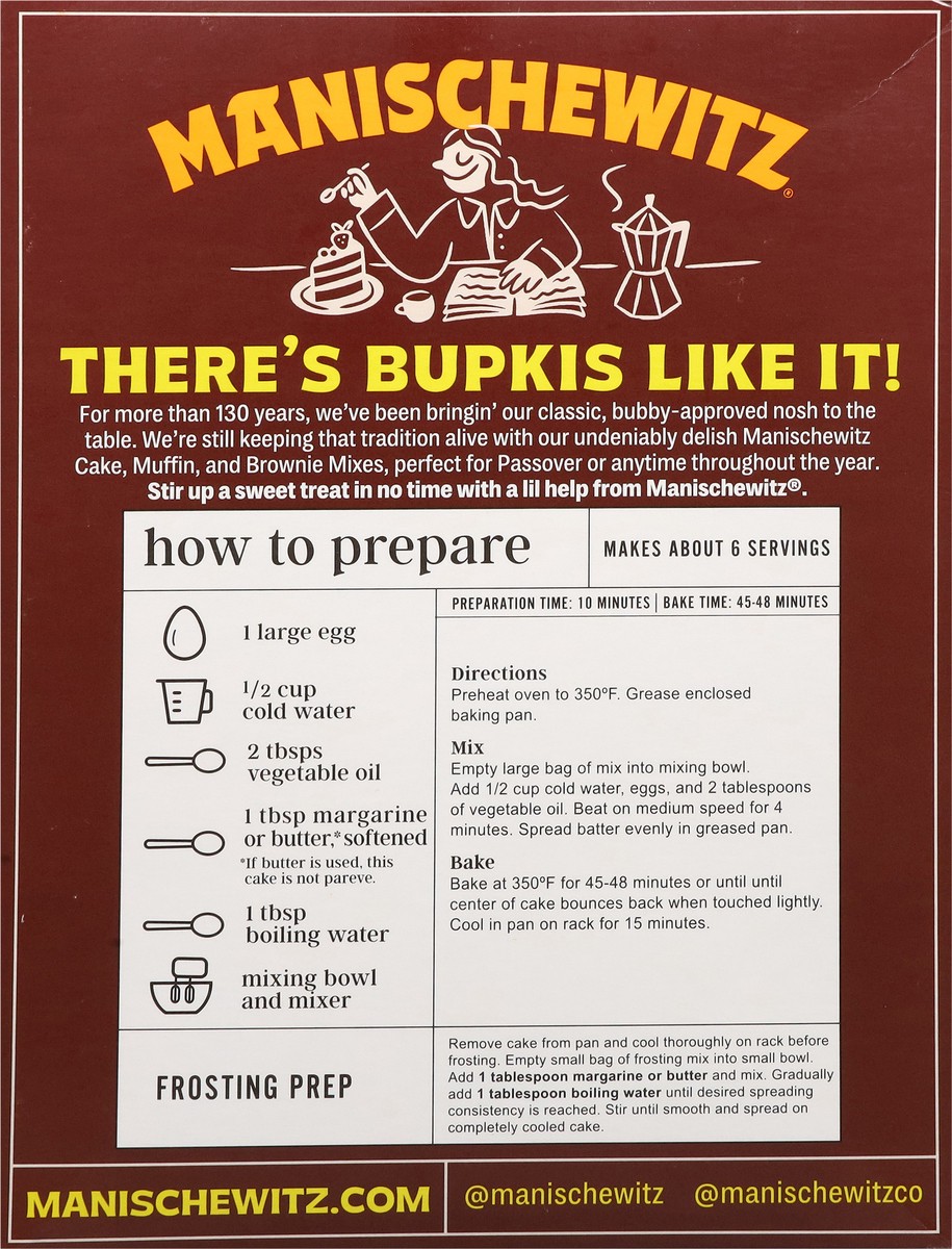 slide 9 of 13, Manischewitz Extra Moist Chocolate Cake Mix with Fudge Frosting - 14 oz, 14 oz