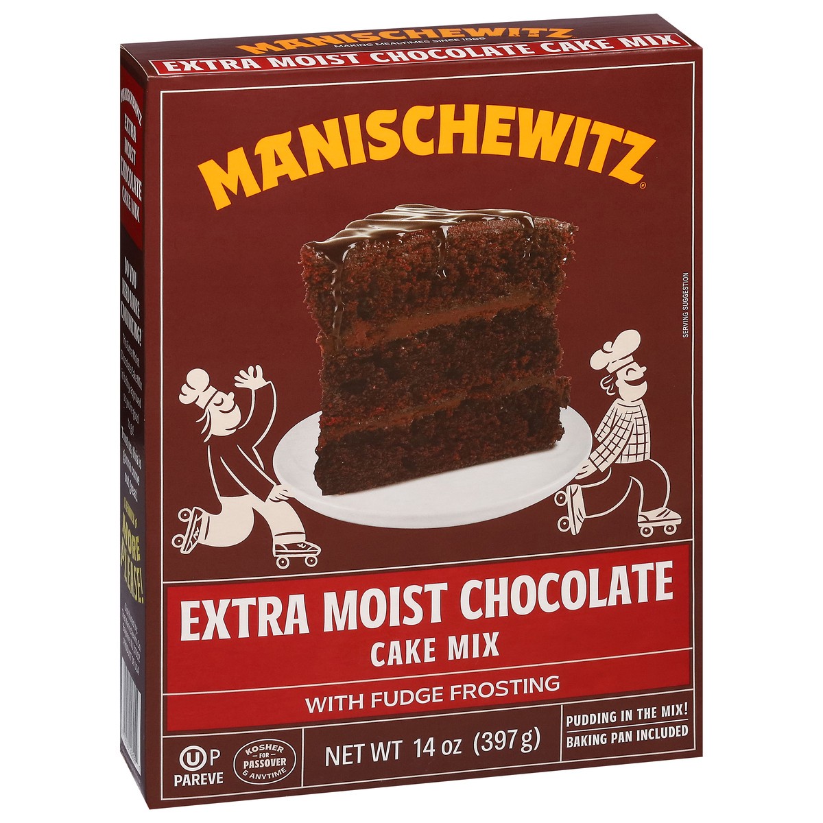 slide 5 of 13, Manischewitz Extra Moist Chocolate Cake Mix with Fudge Frosting - 14 oz, 14 oz