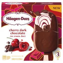 Häagen-Dazs Cherry Dark Chocolate Ice Cream Bars 3 Bars