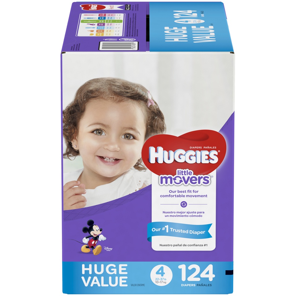 slide 1 of 1, Huggies Little Movers Huge Value Step, 124 CT, 124 ct