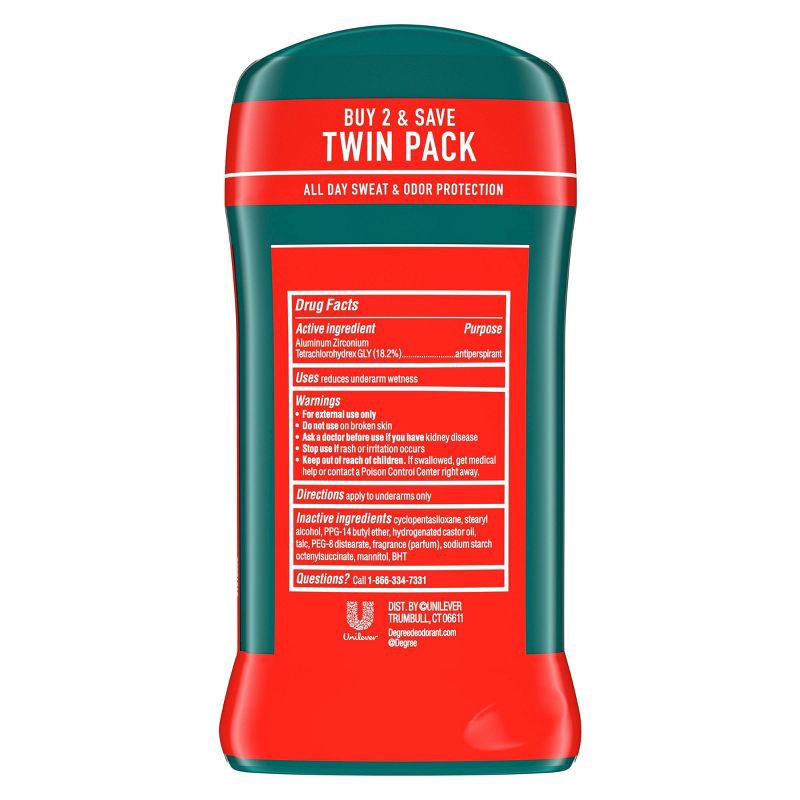 slide 2 of 5, Degree Men Sport 48-Hour Antiperspirant & Deodorant Stick - 2.7oz/2ct, 2 ct; 2.7 oz