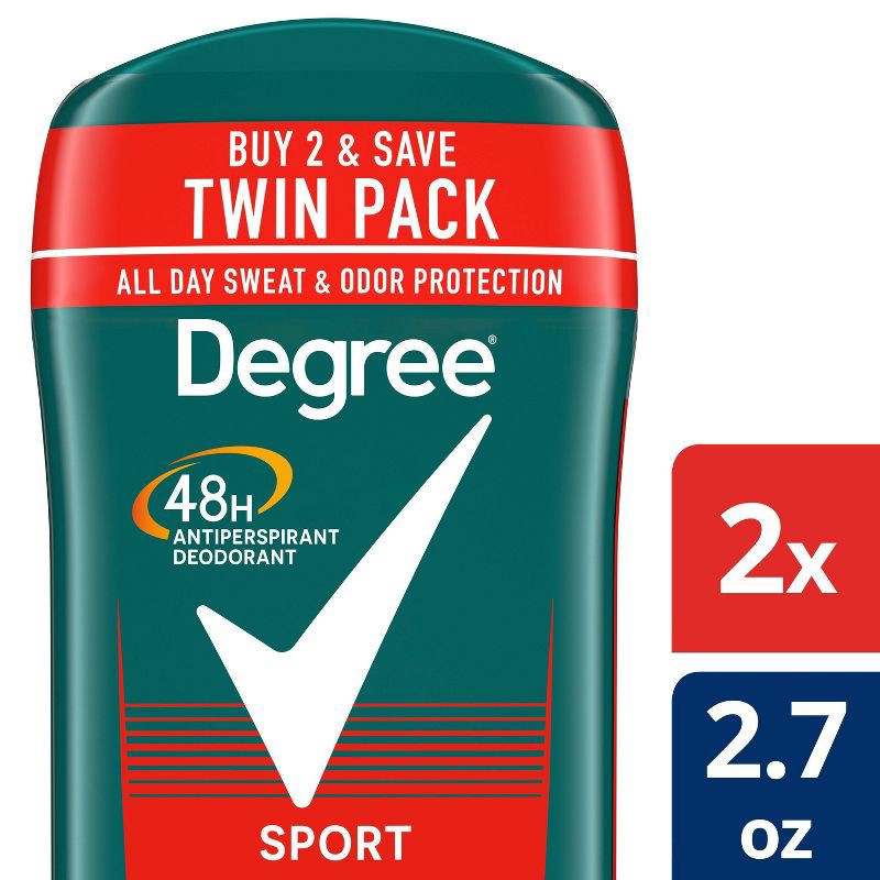 slide 1 of 6, Degree Men Sport 48-Hour Antiperspirant & Deodorant Stick - 2.7oz/2ct, 2 ct; 2.7 oz