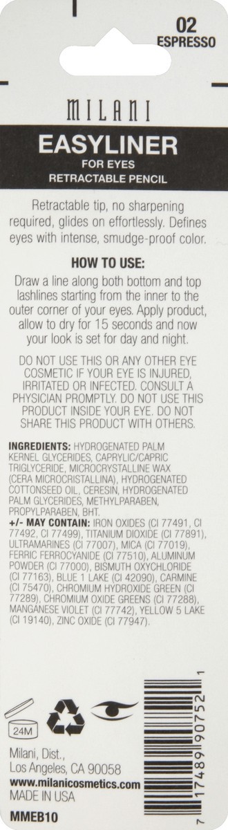 slide 3 of 3, Milani Easyliner 0.01 oz, 0.01 oz