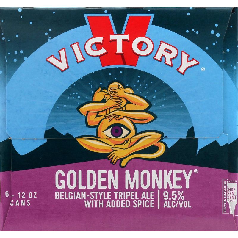 slide 4 of 5, Victory Brewing Company Victory Golden Monkey Belgian-Style Tripel Ale Beer - 6pk/12 fl oz Cans, 6 ct; 12 fl oz