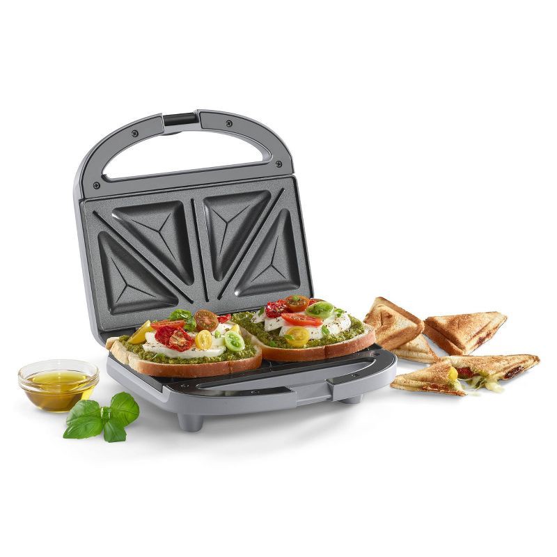slide 2 of 5, Cuisinart Sandwich Grill - Silver - WM-SW2N1: Nonstick 4-Cavity Sandwich Maker with Indicator Lights & Locking Lid, 1 ct