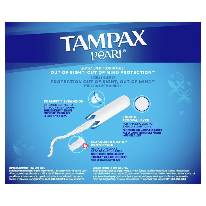 slide 10 of 10, Tampax Pearl Super Plus Absorbency Tampons - Unscented - 50ct, 50 ct