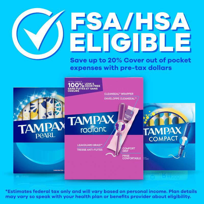 slide 11 of 14, Tampax Pearl Super Plus Absorbency Tampons - Unscented - 50ct, 50 ct