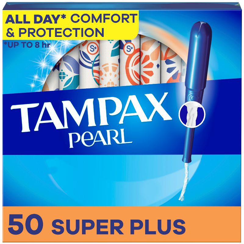 slide 1 of 14, Tampax Pearl Super Plus Absorbency Tampons - Unscented - 50ct, 50 ct