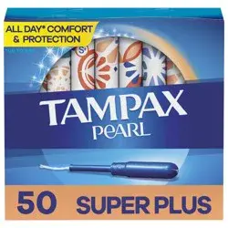 Tampax Pearl Super Plus Absorbency Tampons - Unscented - 50ct