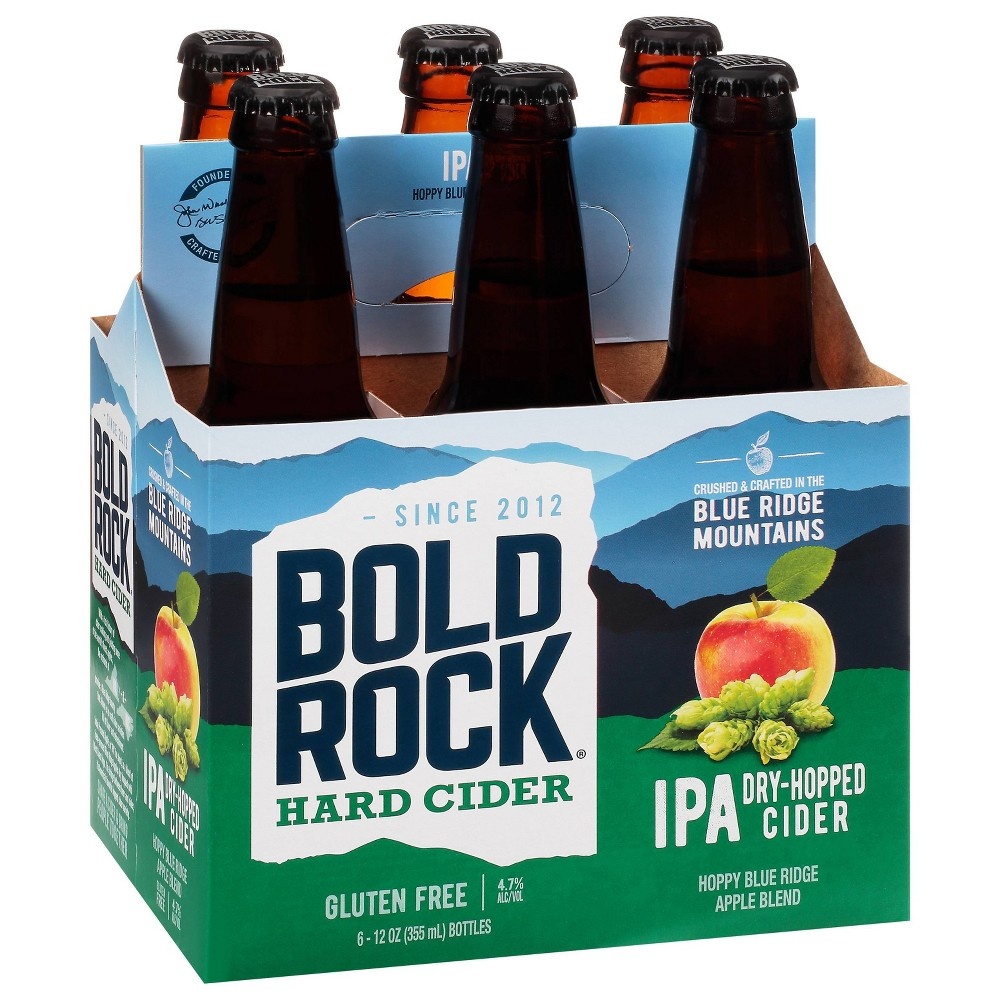 slide 2 of 5, Bold Rock IPA India Pressed Apple Hard Cider - 6pk/12 fl oz Bottles, 6 ct; 12 fl oz