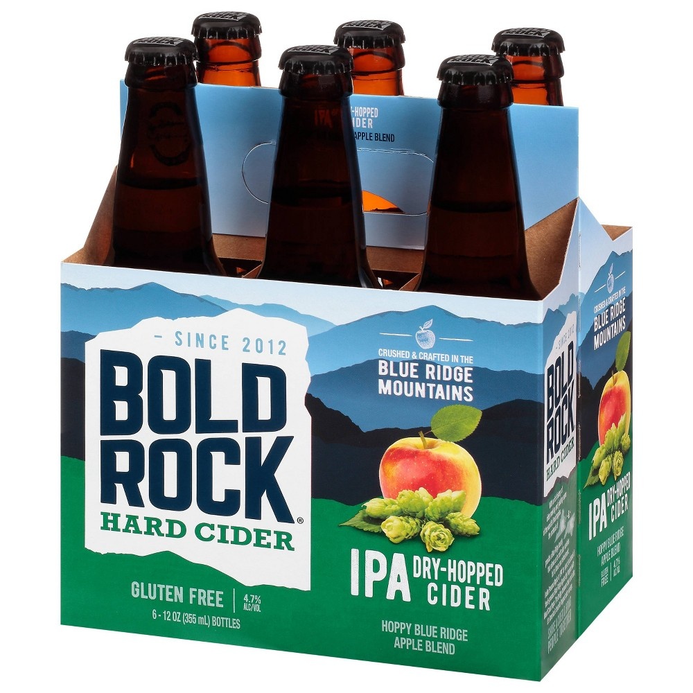 slide 3 of 5, Bold Rock IPA India Pressed Apple Hard Cider - 6pk/12 fl oz Bottles, 6 ct; 12 fl oz