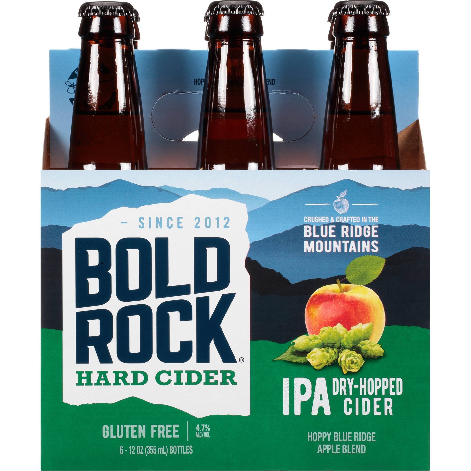 slide 1 of 5, Bold Rock IPA India Pressed Apple Hard Cider - 6pk/12 fl oz Bottles, 6 ct; 12 fl oz