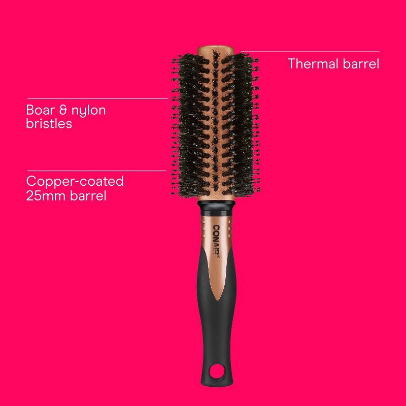 slide 2 of 8, Conair Copper Pro Porcupine Round Hair Brush - Small Barrel - All Hair, 1 ct