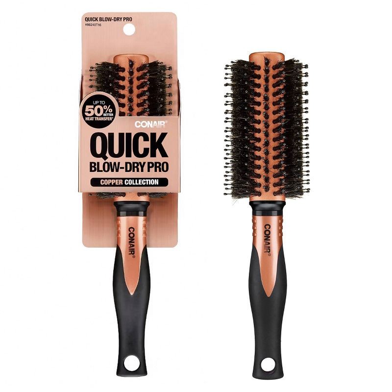 slide 1 of 8, Conair Copper Pro Porcupine Round Hair Brush - Small Barrel - All Hair, 1 ct