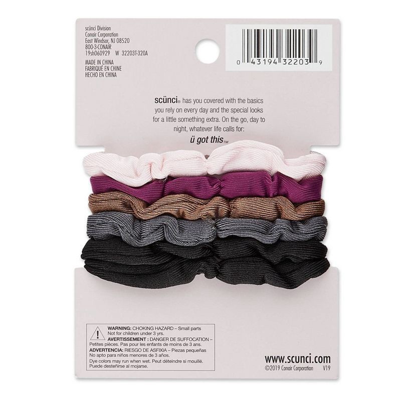 slide 2 of 5, scunci scünci No Damage Thin Knit Scrunchies - Assorted Colors - All Hair - 6pk, 6 ct