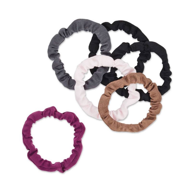 slide 3 of 5, scunci scünci No Damage Thin Knit Scrunchies - Assorted Colors - All Hair - 6pk, 6 ct