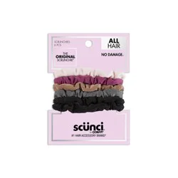 scunci scünci No Damage Thin Knit Scrunchies - Assorted Colors - All Hair - 6pk