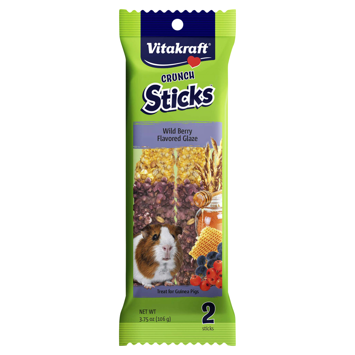 slide 1 of 2, Vitakraft Wild Berry Glaze Crunch Sticks, 2 ct