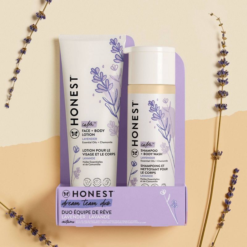 slide 4 of 4, The Honest Company Calm Shampoo + Body Wash and Lotion Duo - Lavender - 18.5 fl oz, 18.5 fl oz