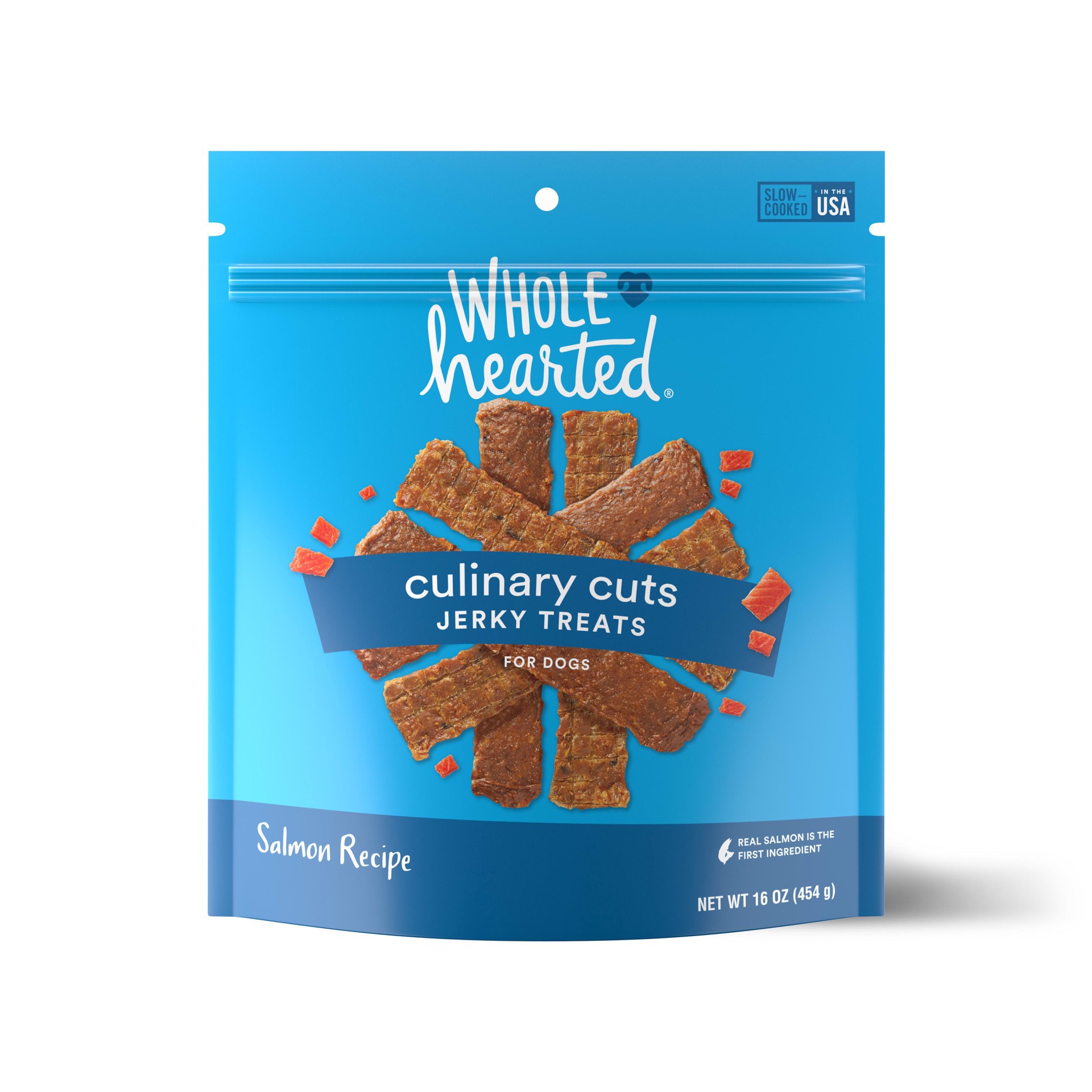 slide 1 of 1, WholeHearted Culinary Cuts Salmon Recipe Jerky Dog Treats, 16 oz., 16 oz