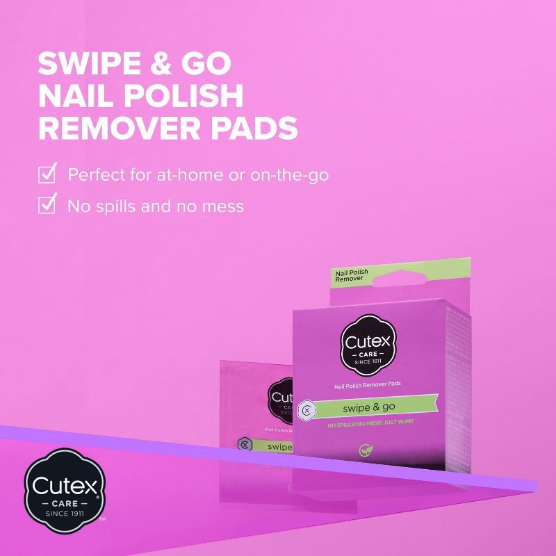 slide 3 of 8, Cutex Swipe and Go Nail Polish Remover Pads - 10ct, 10 ct