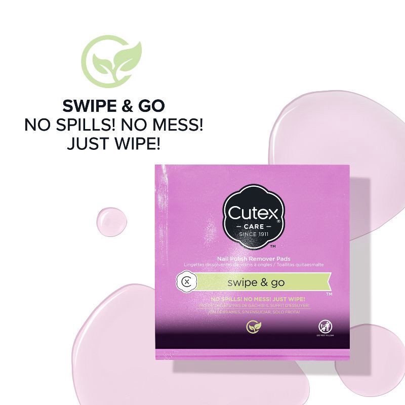 slide 4 of 8, Cutex Swipe and Go Nail Polish Remover Pads - 10ct, 10 ct