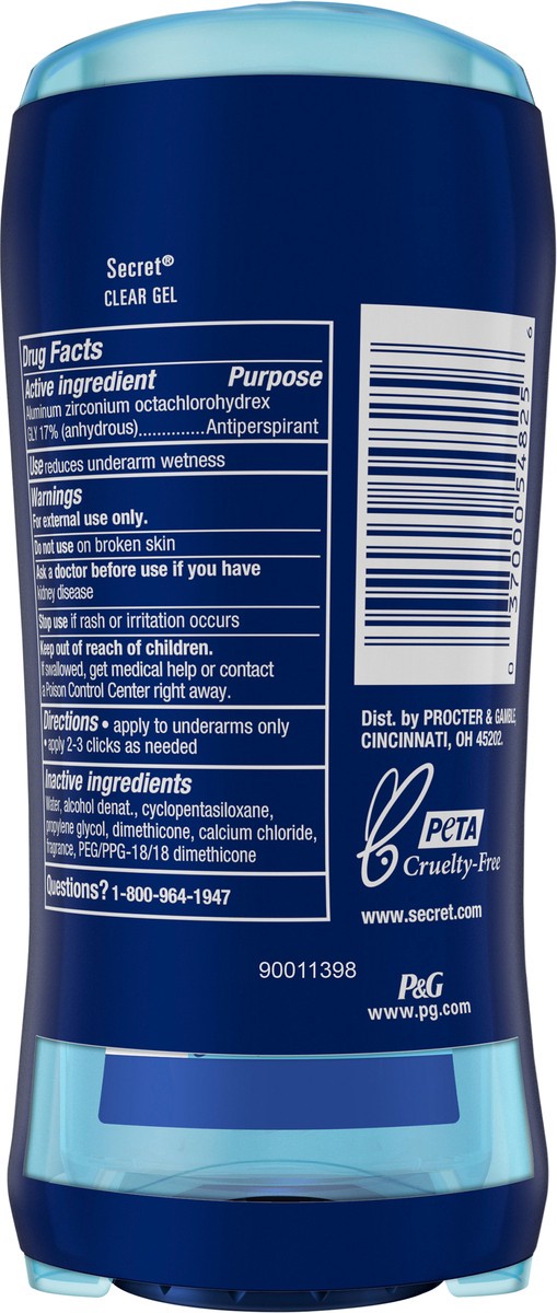 slide 2 of 3, Secret Outlast Clear Gel Antiperspirant Deodorant for Women, Completely Clean, Twin of 2.6 oz, 2 ct