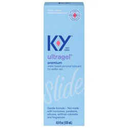 Water Based Lube K-Y UltraGel 4.5 fl oz Adult Toy Friendly Personal Lubricant for Couples, Men, Women, Pleasure Enhancer, pH Balanced, Paraben Free, Non-Sticky Non-Staining, Latex Condom Compatible