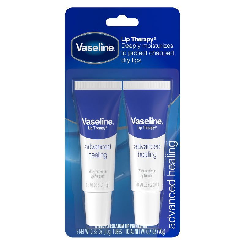 slide 3 of 9, Vaseline Lip Therapy Advanced Healing Fragrance free Moisturizer - 0.7oz/2ct, 2 ct; 0.7 oz