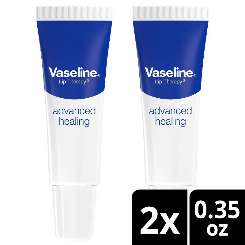 slide 1 of 9, Vaseline Lip Therapy Advanced Healing Fragrance free Moisturizer - 0.7oz/2ct, 2 ct; 0.7 oz