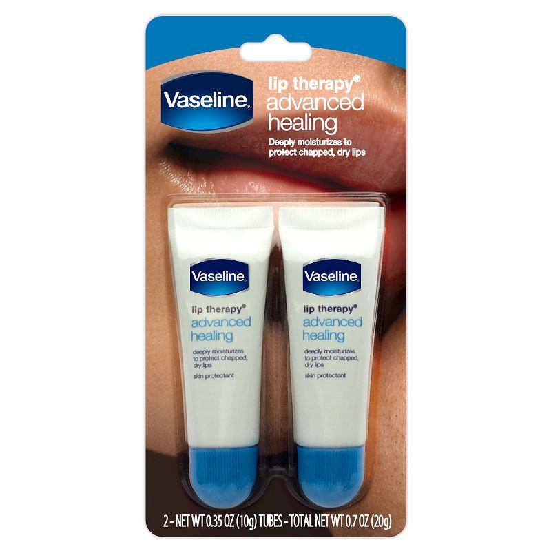 slide 1 of 3, Vaseline Lip Therapy Advanced Healing Fragrance free Moisturizer - 0.7oz/2ct, 2 ct; 0.7 oz