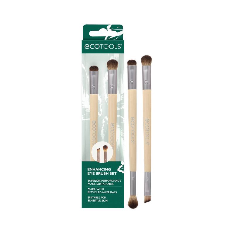 slide 1 of 8, EcoTools Enhancing Eye Makeup Brush Set - 2pc, 2 ct