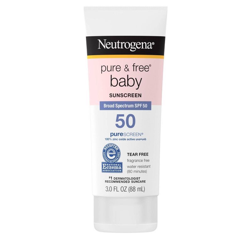 slide 1 of 9, Neutrogena Pure & Free Baby Sunscreen Lotion - SPF 50 - 3 fl oz/1pk, 0 x 3 fl oz, 1 ct