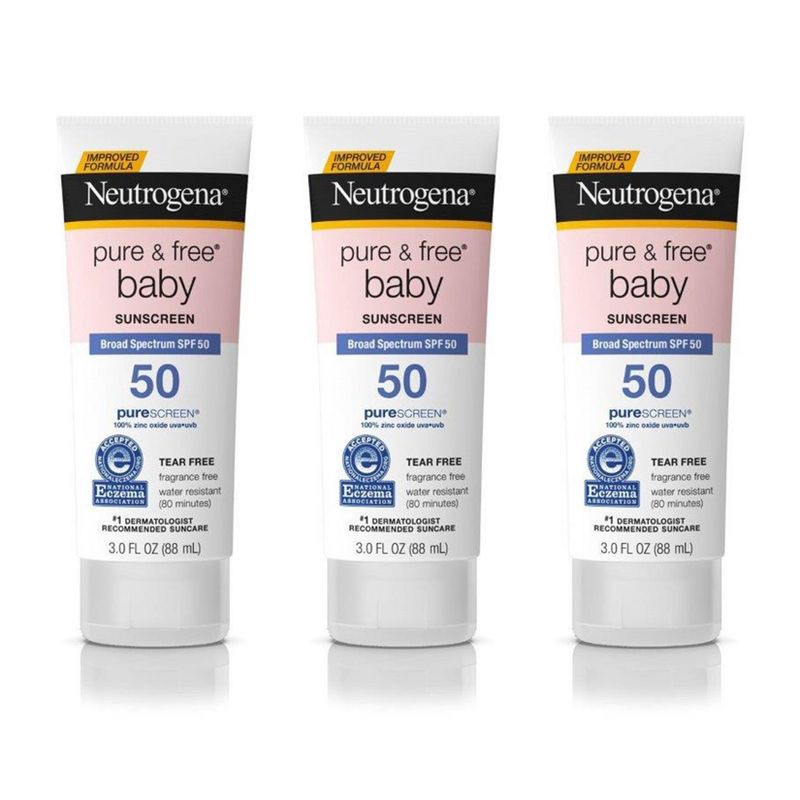 slide 9 of 9, Neutrogena Pure & Free Baby Sunscreen Lotion - SPF 50 - 3 fl oz/1pk, 0 x 3 fl oz, 1 ct